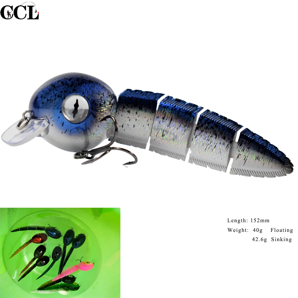 Пользовательские опускается на дно мульти шарнирные Головастик рыболовная