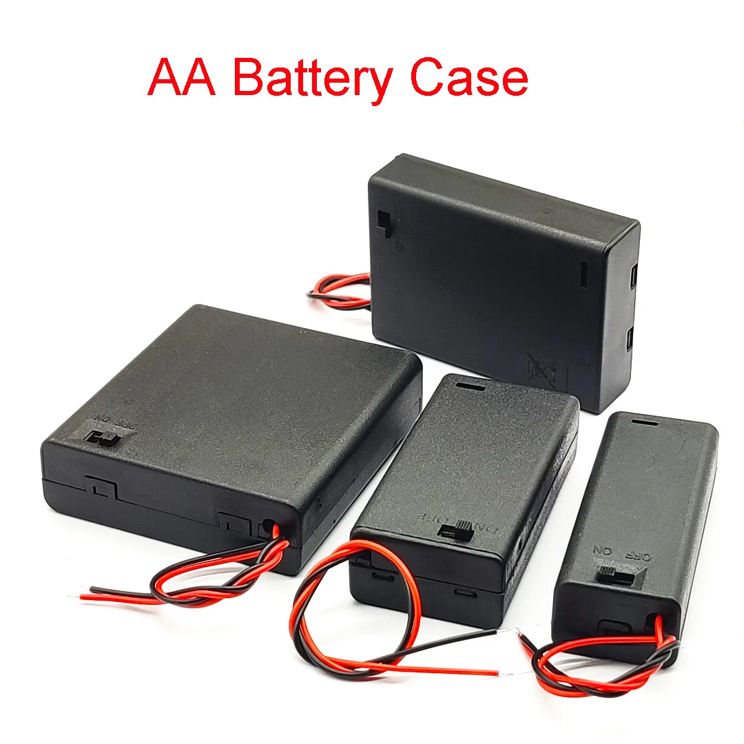 1/2/3/4 Slot AA Battery Case 1.5V/3V/4.5V/6V AA Battery Holder Box Storage Case With Switch
