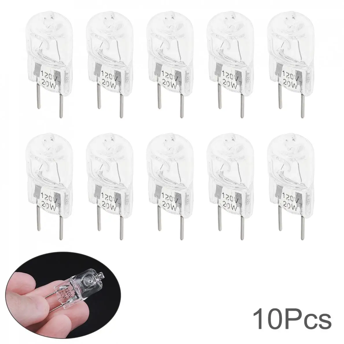 10Pcs G8 Halogen Light 20W 120V Pin Bulb T4 Type Shorter Spotlight for Puck Lights Floor Lamps Desk New | Лампы и освещение