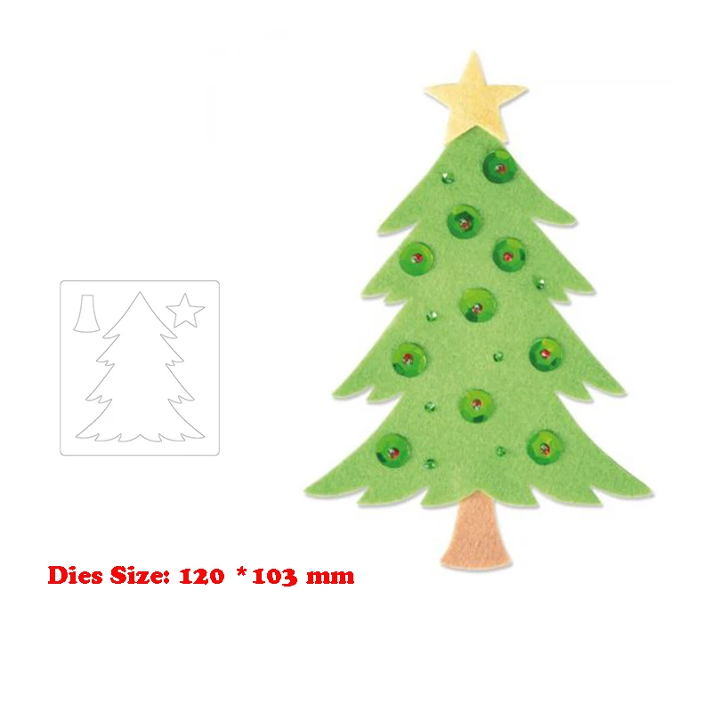 

New Metal Cutting Dies for 2021 DIY Scrapbooking Album Photo Christmas Pine Tree Embossing Paper Card Crafts Stencils