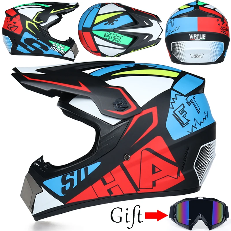 Мотоциклетный шлем ATV внедорожный велосипед Горный шлем Capacete Da Motocicleta Cascos шлем для мотокросса очки - Цвет: 6a