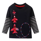 Футболки для мальчиков с аппликацией животных Jumping meters хлопковая одежда для малышей Детская одежда с длинными рукавами Осенние футболки с медведем для мальчиков