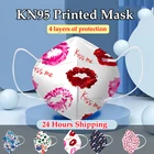1050 шт. маска ffp2 kn95 для взрослых, маска для лица с цветочным принтом для женщин, 5-слойная дышащая маска для рта, Пылезащитная маска kn95mask