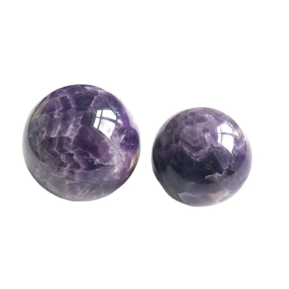 

Natural Dream Amethyst Ball Polished Dogtooth Amethyst Chevron Banded Dream Amethyst Sphere Healing Crystal Home Decoration