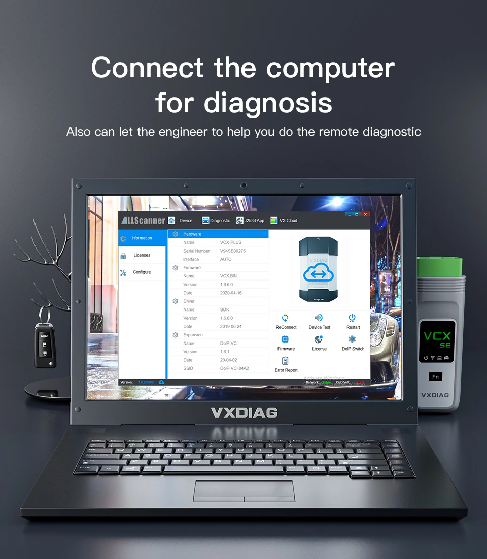 VXDIAG Mini VCX SE OBD2 Code scanner For All Models with T420 Laptop car diagnostic auto Ford V122 Mercedes Benz BMW |