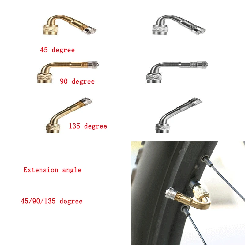 

45/90/135 Degree Angle Brass Valve Bike Air Tyre Extender Motorcycle Adaptor Inflatable Tube Extension Adapter Bicycle Tools
