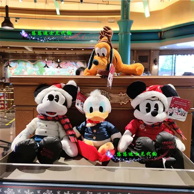 Оригинальные Плюшевые куклы Disney Christmas 2021 Микки Минни Дональд Дак Гро