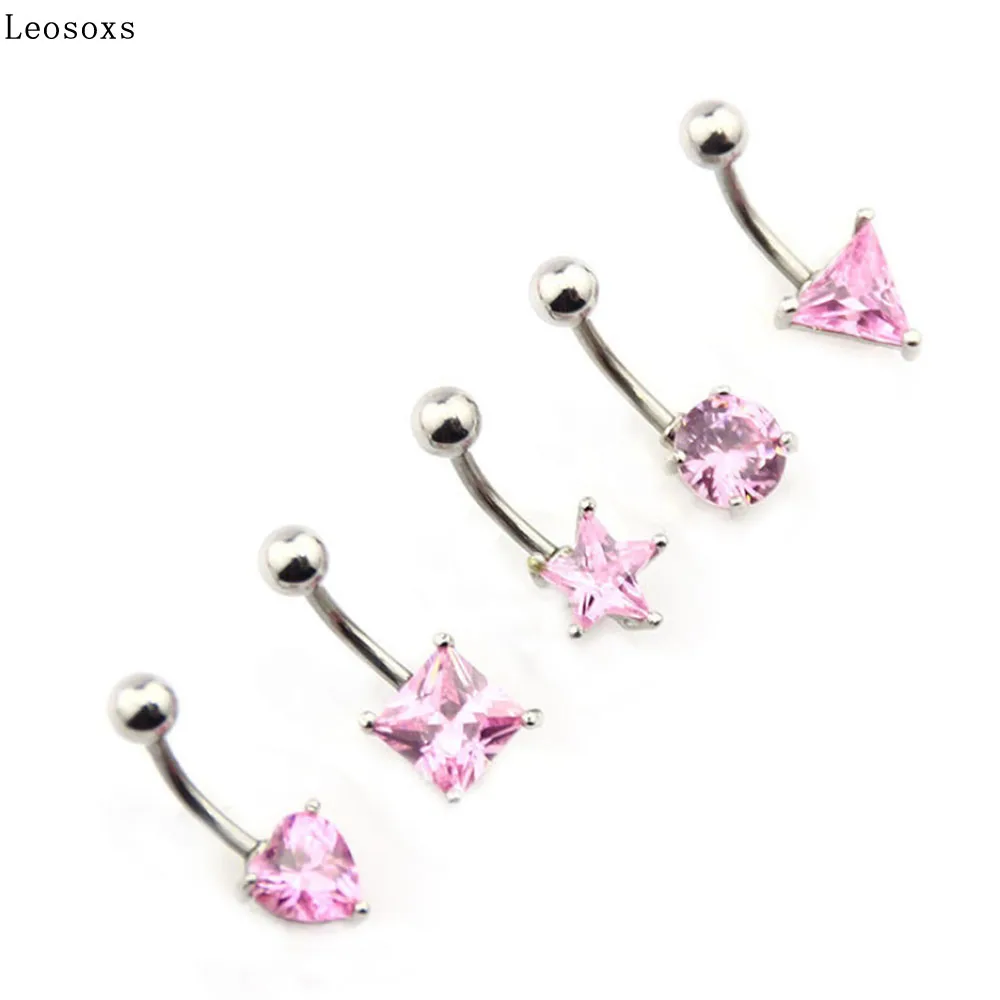 

Leosoxs 1 piece Caring stainless steel navel button navel nail navel ring body piercing jewelry belly button rings