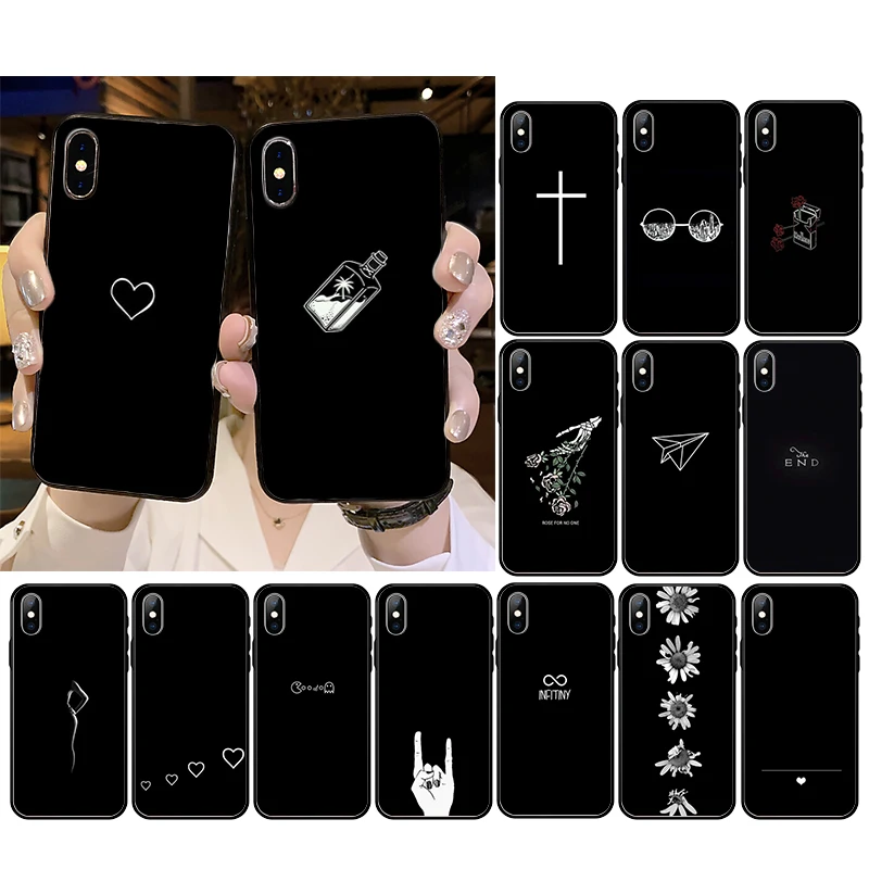 

Black Art Aesthetic Background Phone Case For iPhone 12 mini 12Pro Max SE2 11 11Pro XS MAX XR 7 8 6 Plus 5 5S SE