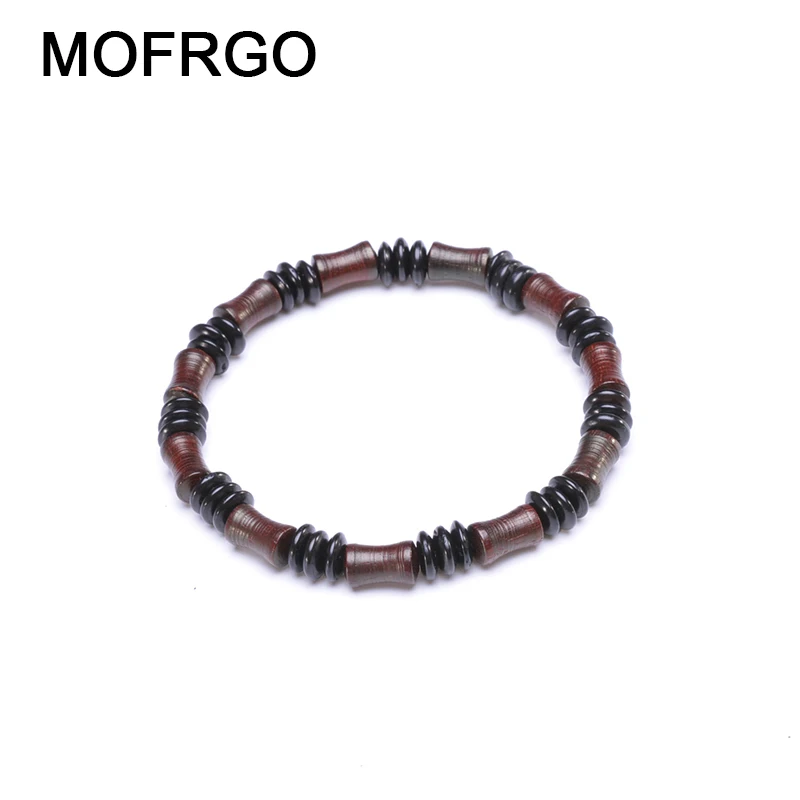 Простой винтажный браслет с деревянными бусинами в китайском стиле для