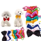 Официальный галстук-бабочка для домашних животных, собак, кошек, многоразовый галстук-бабочка, цветной портативный ошейник для собак, кошек, аксессуары для домашних животных, подходит для маленьких и средних собак