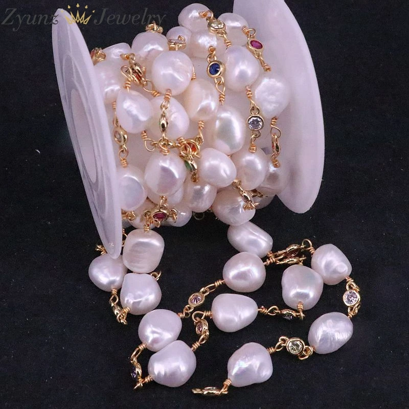 3 метра цепочки из натурального жемчуга для изготовления ювелирных украшений