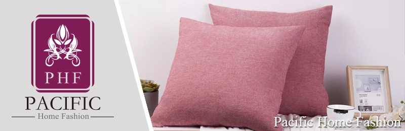 PHF Cotton Back Cushion Pillow Cover 45*45 cm Yarn Dye Pad For Solid Two-Pack Solid Russet Red Dark Grey Blue Color