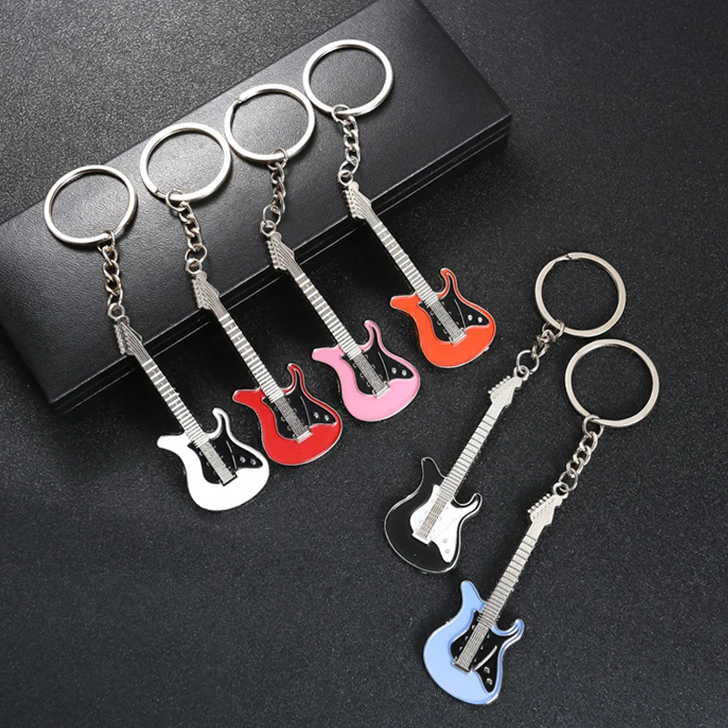 Креативный модный музыкальный подарок брелок металлический блестящий гитарный