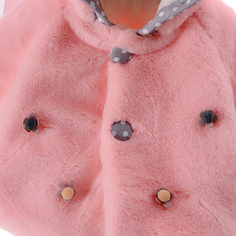 Меховое пальто для новорожденных девочек милая теплая зимняя куртка из