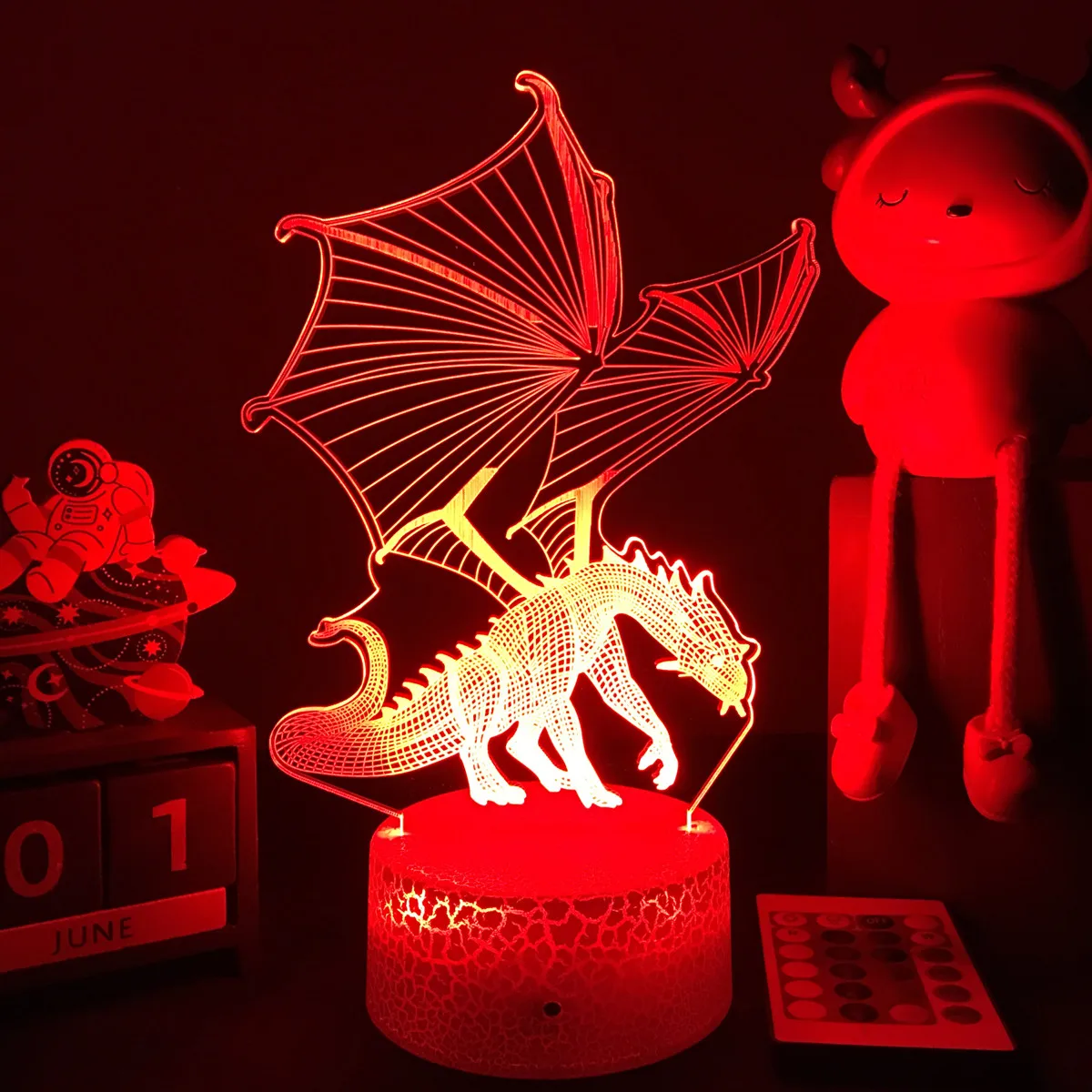 

3D Dragon Nightlight For Baby Sleep Lighting Dragon Figure Kids Child Bedroom Decor Birthday Gifts Bedside Lamp