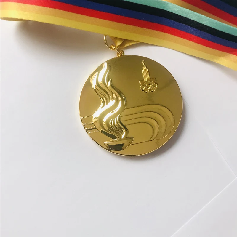 1 шт. металлическая золотая медаль для чемпионата по искусству Москвы зима 1980