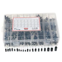 500pcs electrolytic capacitor assortment box kit 0 1uf 1000uf 16v 50v 24 values
