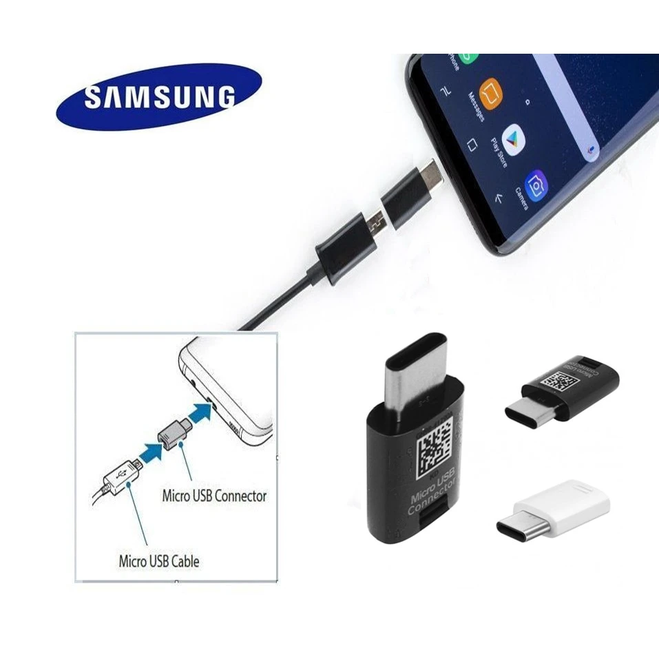 Оригинальный адаптер Samsung Micro USB для разъема типа C Galaxy S21 S20 S10 S9 NOTE 20 10 9 8 A7 A9