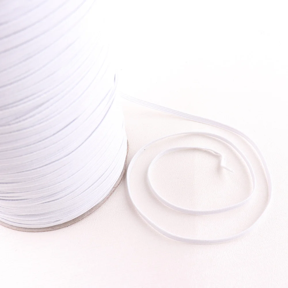 Эластичная лента для шитья черный и белый шнур из спандекса Резиновая отделки