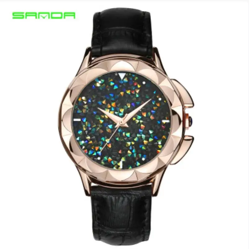 

2021 new female student trendy fashion dazzling female watch quartz watch casual fashion belt watch