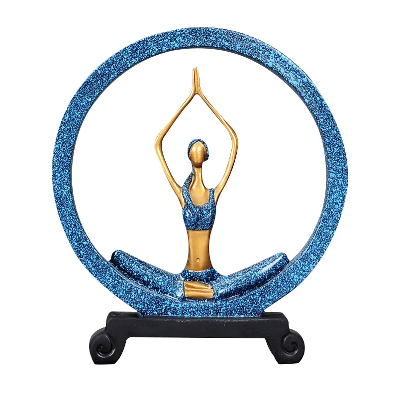 

Nordic Contracted Yoga Girl Artware Character Sculpture Home Decoration Accessories Modern Art Resin Statue Room Craft Figurine