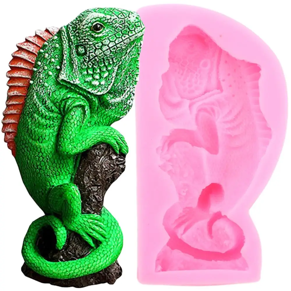 3D большая силиконовая форма для ящерицы Iguana Fondant инструменты украшения тортов