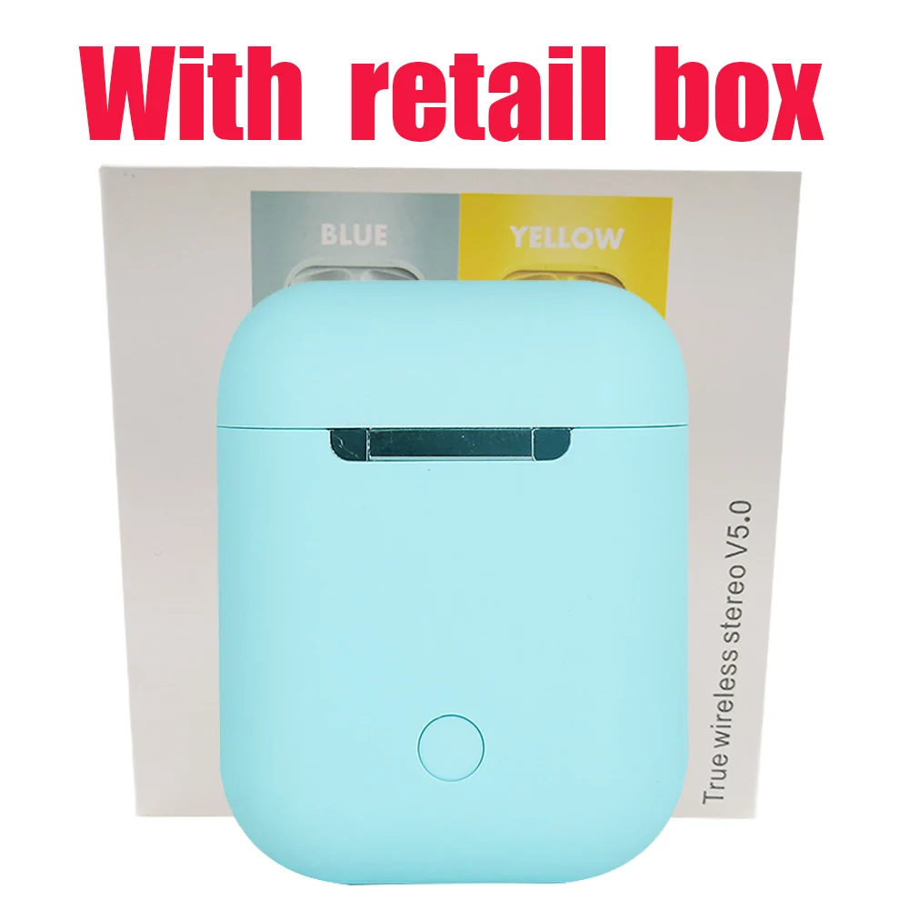 i12D blue Colorbox Оригинальные Macaron i12 TWS беспроводные наушники Bluetooth 5,0 наушники 12 сенсорные настоящие стерео наушники для андроида спортивные наушники для телефона - Цвет: i12D blue Colorbox