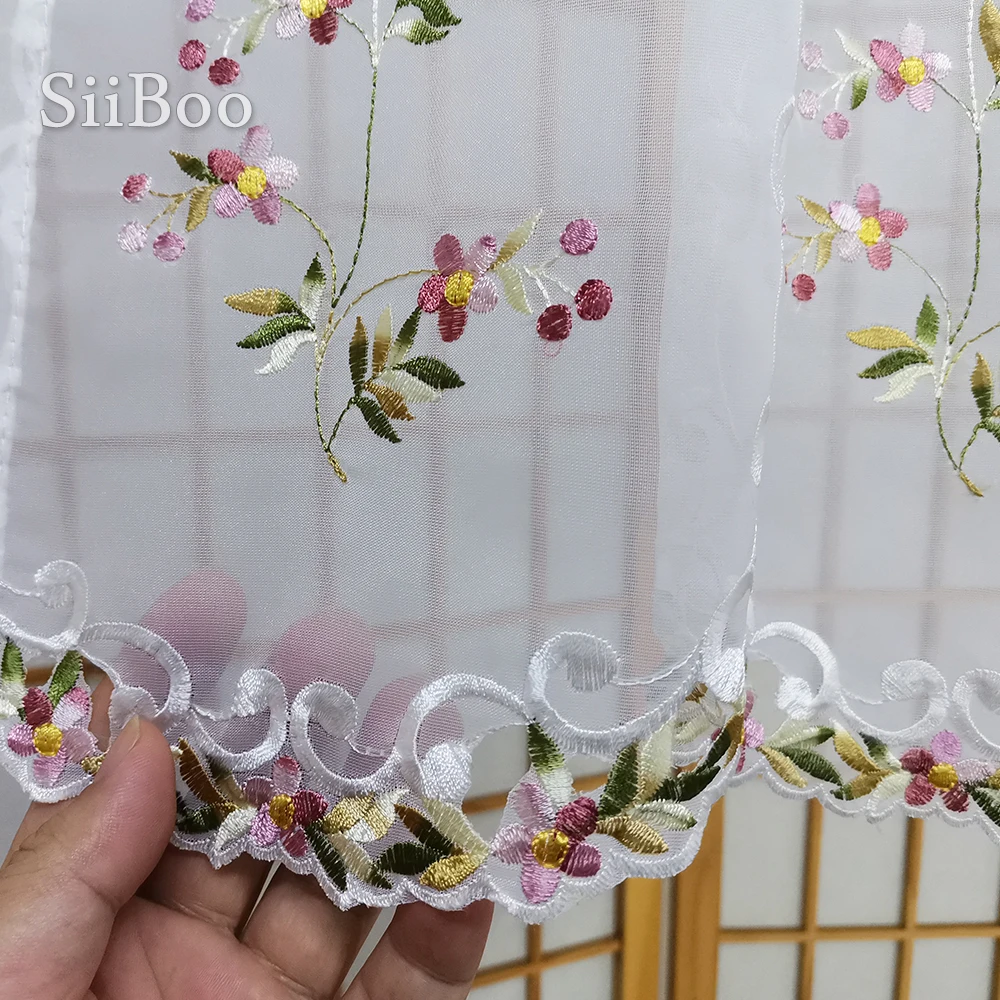 Новинка 2016 модная Цветочная вышивка кружевная полузанавеска эркерная занавеска