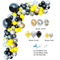 1set construction excavator vehicle latex balloon ball banner cake topper happy birthday theme party decoration kids