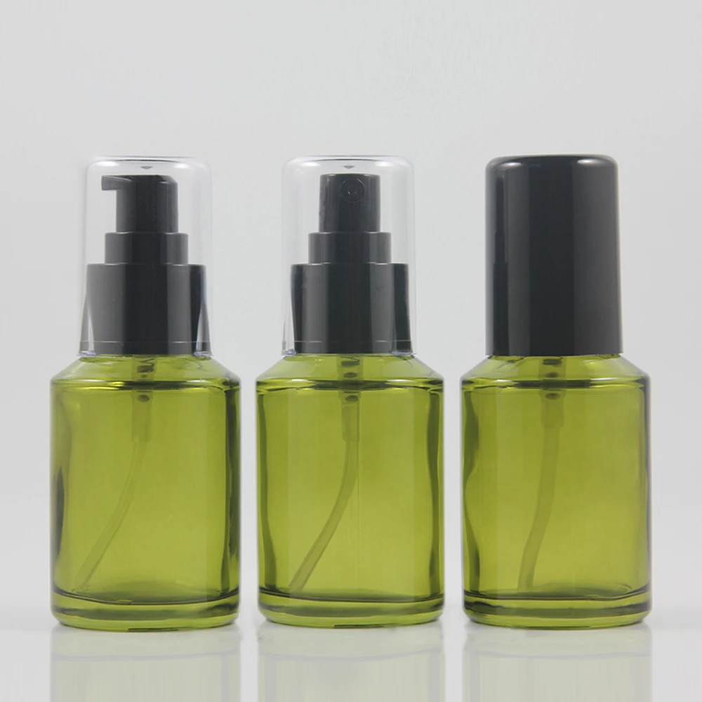 2oz Glass Lotion/Spray Container, 60ml Green Pump Bottle Wholesale