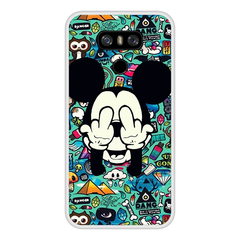 Phone Case for LG G6 Soft Silicone TPU Mickey Minnie Patterned Painted Coque In Stock |