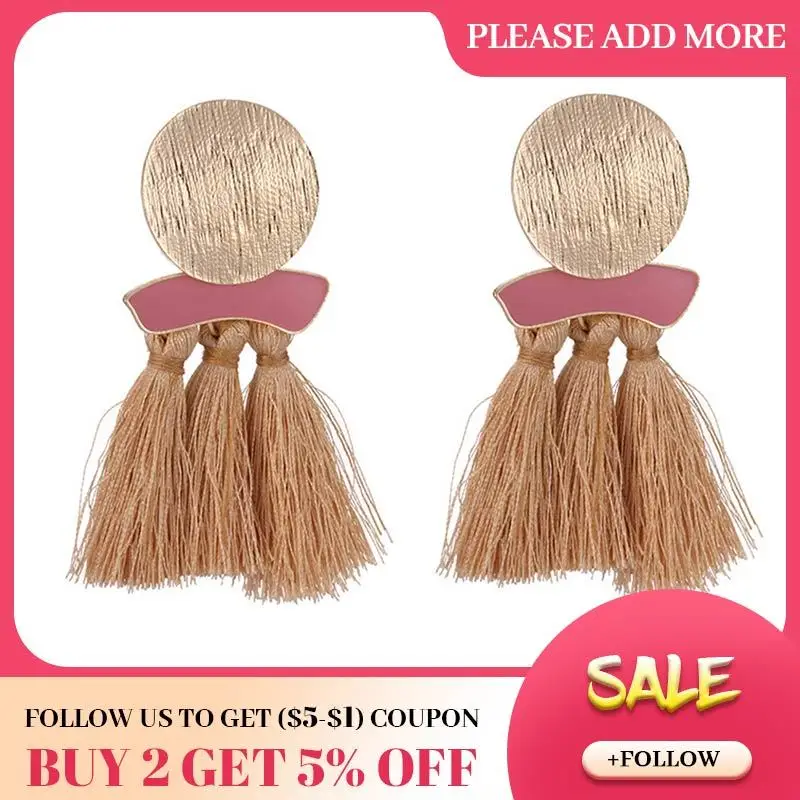 Женские серьги с кисточками JOUVAL богемные большие висячие модные ювелирные