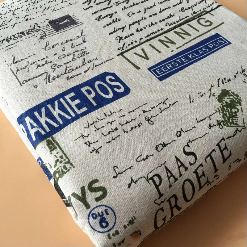 

Printed Letterr cotton and Linen Fabric Sewing crafts upholstery cotton fabric by meter