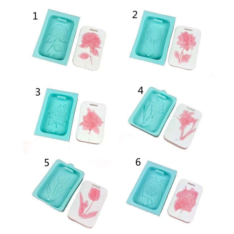 

Flower Hanging Tag UV Crystal Epoxy Resin Mold Listed Pendant Ornaments Silicone Mould DIY Crafts Aromatherapy Plaster