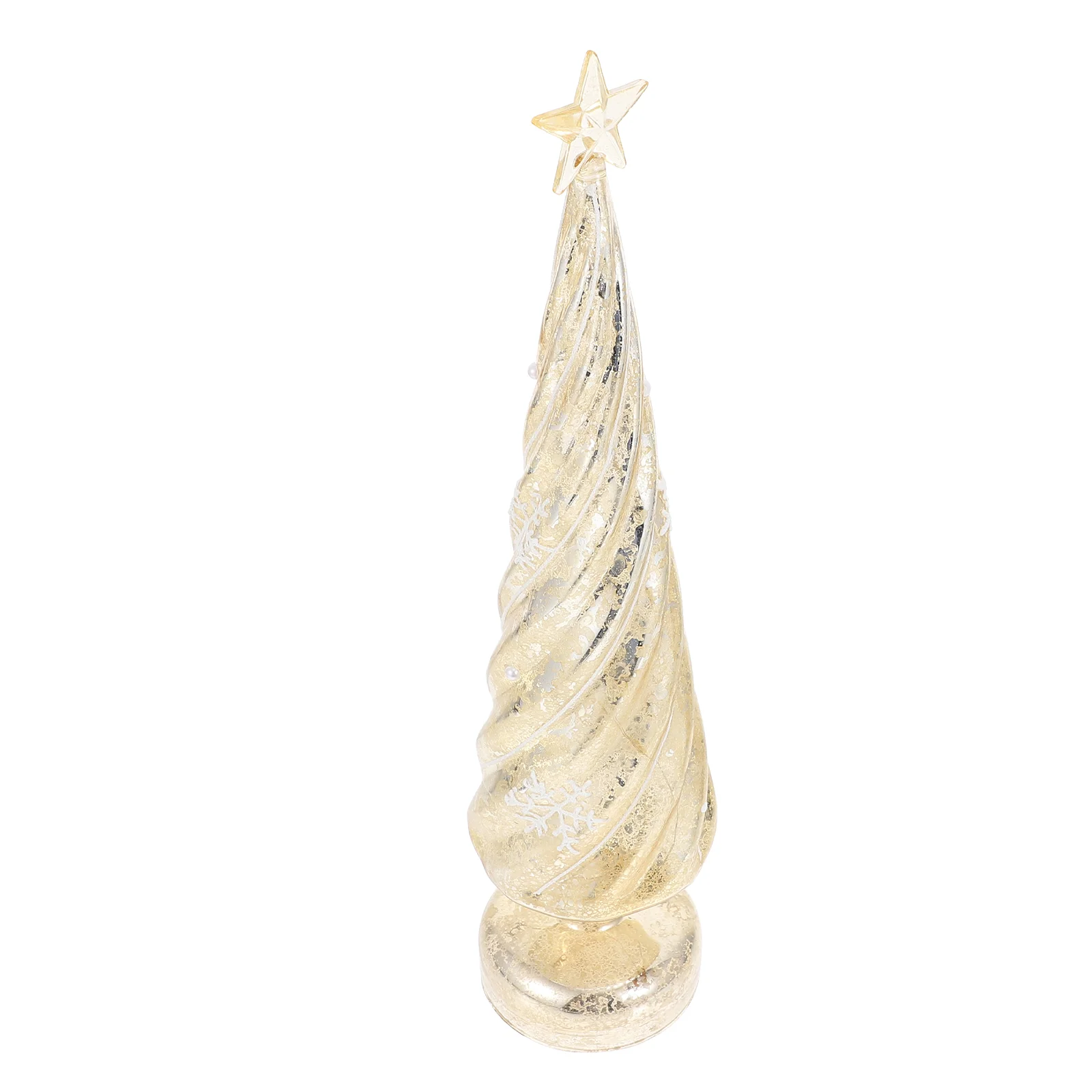 

1pc Decorative Christmas Tree Night Lamp Christmas Glass Decor Desktop Decor