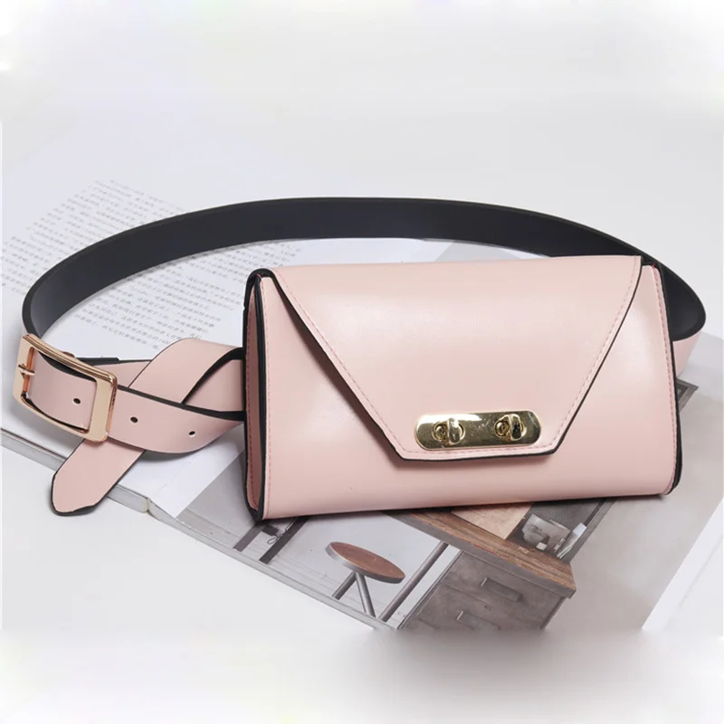 Pink Waist Bags Женская сумка-кошелек из змеиной кожи, модный ремень, сумка высокого качества, кожаный сундук, мини-кошелек для телефона - Цвет: Pink Waist Bags