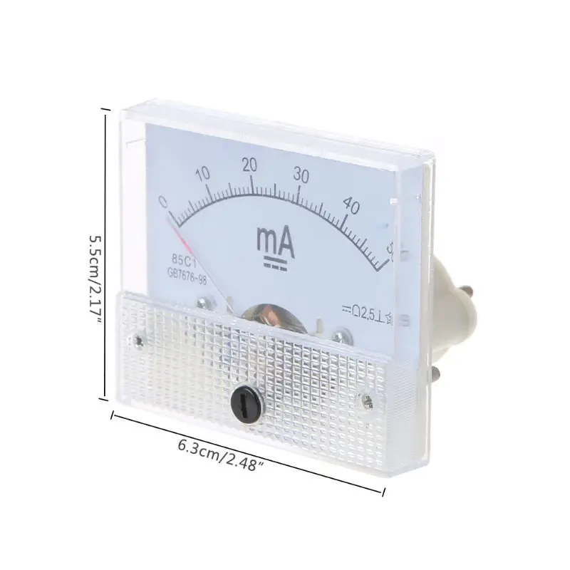 85C1 Ammeter DC Analog Current Meter Panel Mechanical Pointer Type 1/2/3/30/50/100A 50/100/200/500mA | Инструменты