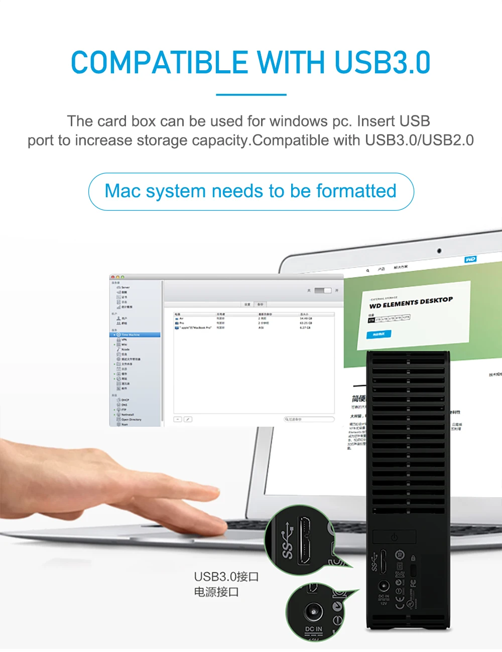 Western Digital 3 ТБ 4 ТБ 6 ТБ 8 ТБ 10 ТБ элементы настольного жесткого диска USB 3,0 disco duro externo 4 ТБ WDBWLG0080HBK-NESN