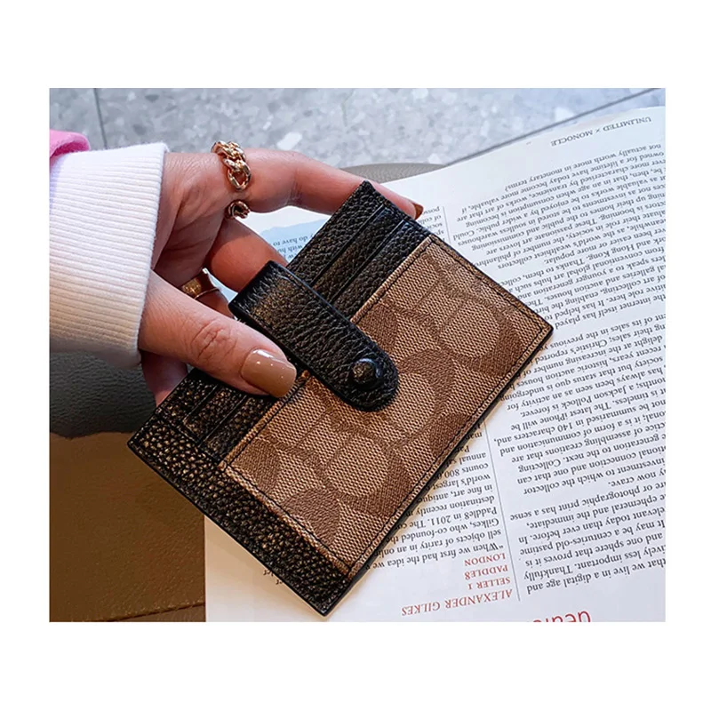 

Luxury Card Holder For Women Simple PU Leather Business Card Holder Lady Hasp Small Coin Purse Wallet Credit ID Card Bags