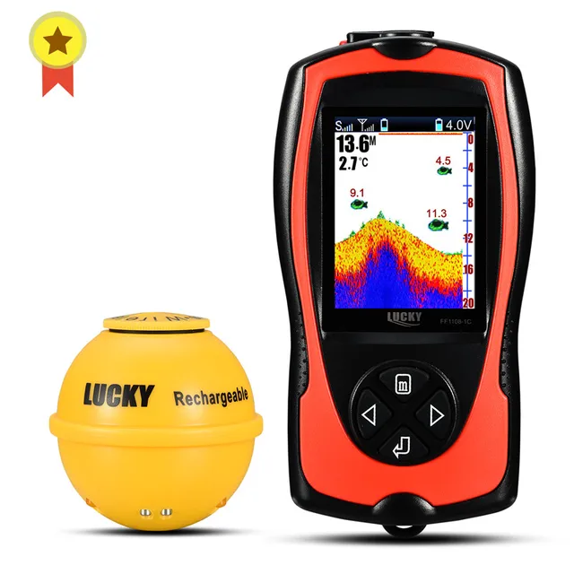 LUCKY FF1108-1CWLA Rechargeable Wireless Sonar for Fishing 45M Water Depth Echo Sounder Fishing Finder Portable Fish Finder 1