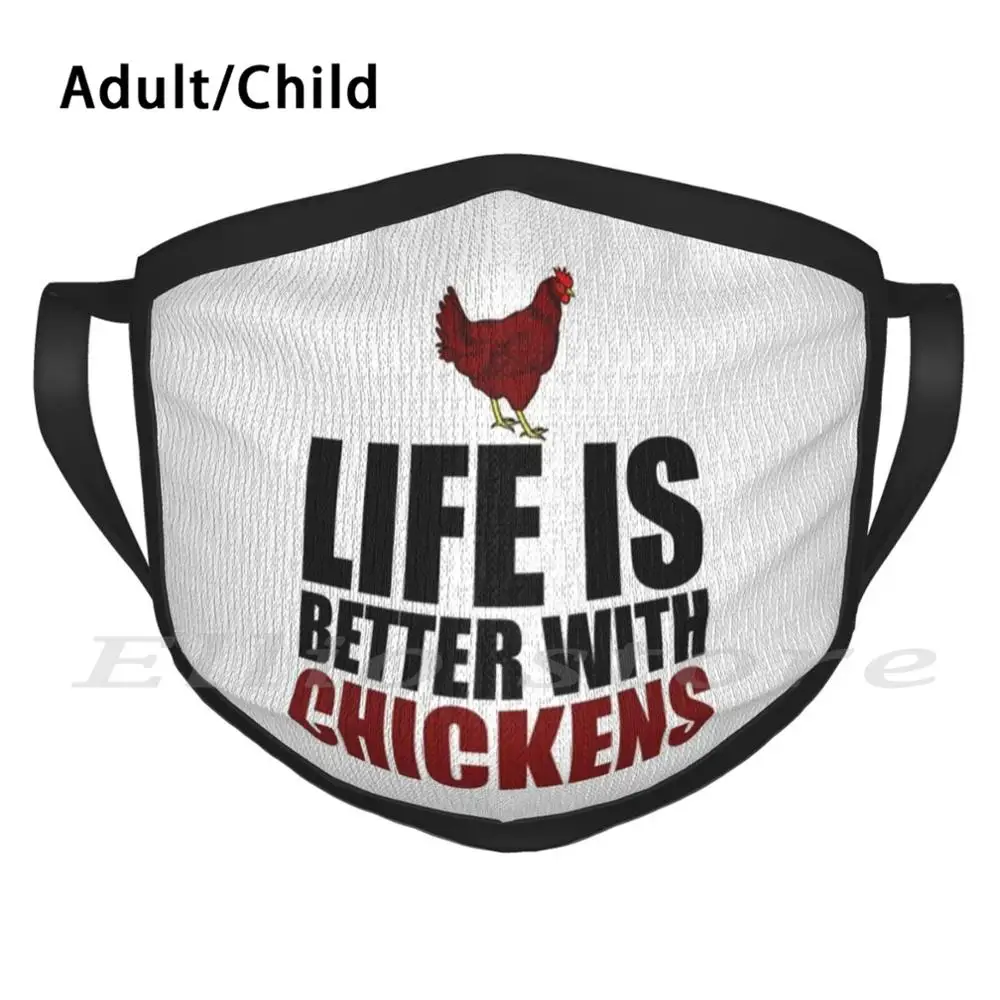 Жизнь лучше с цыплятами печати моющиеся Анти пыль шарф маска куриное яйцо