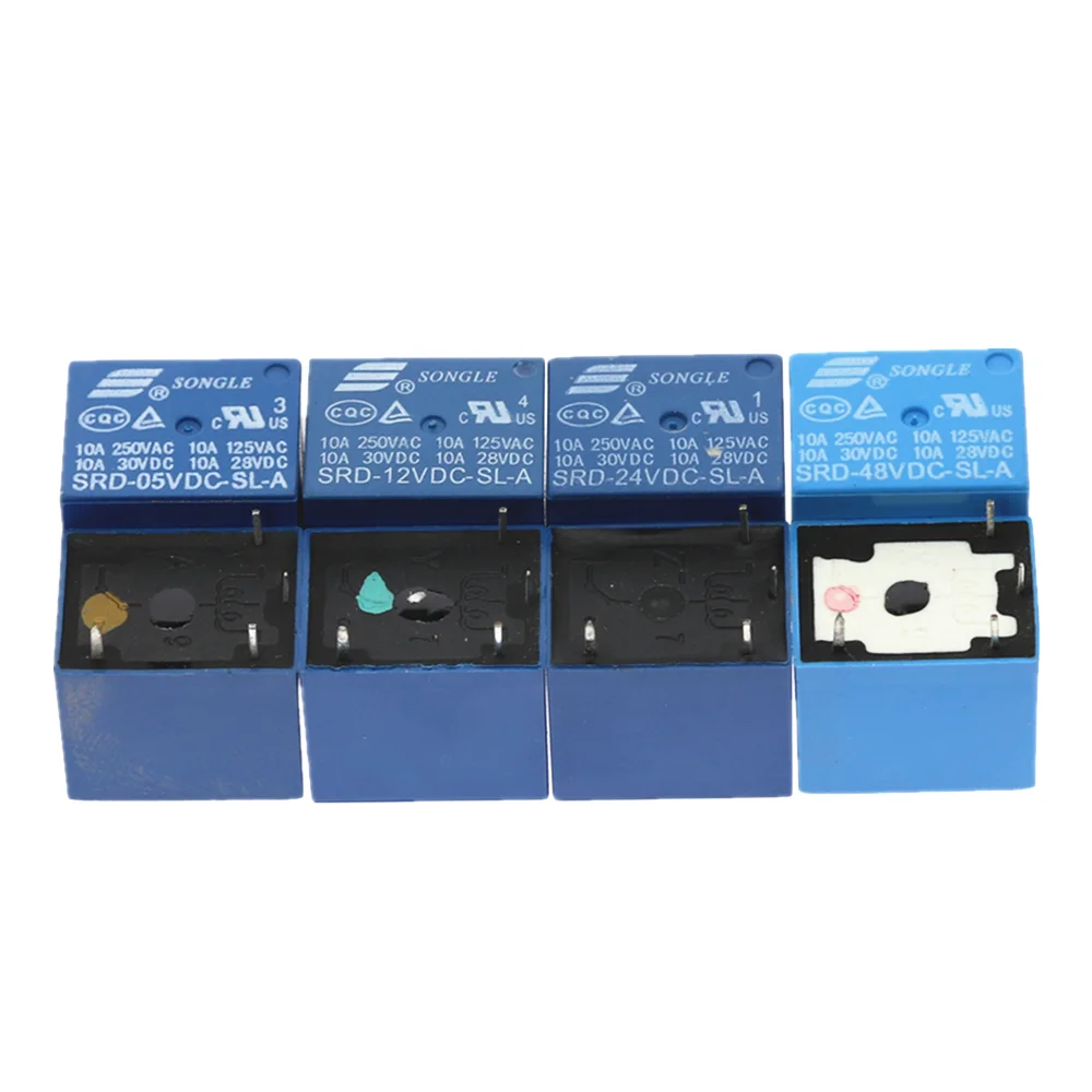 5 шт. реле SRD 05VDC SL A 12VDC 24VDC 48VDC 5V 12V 24V 48V 10A 250VAC 4PIN T73|Реле| |
