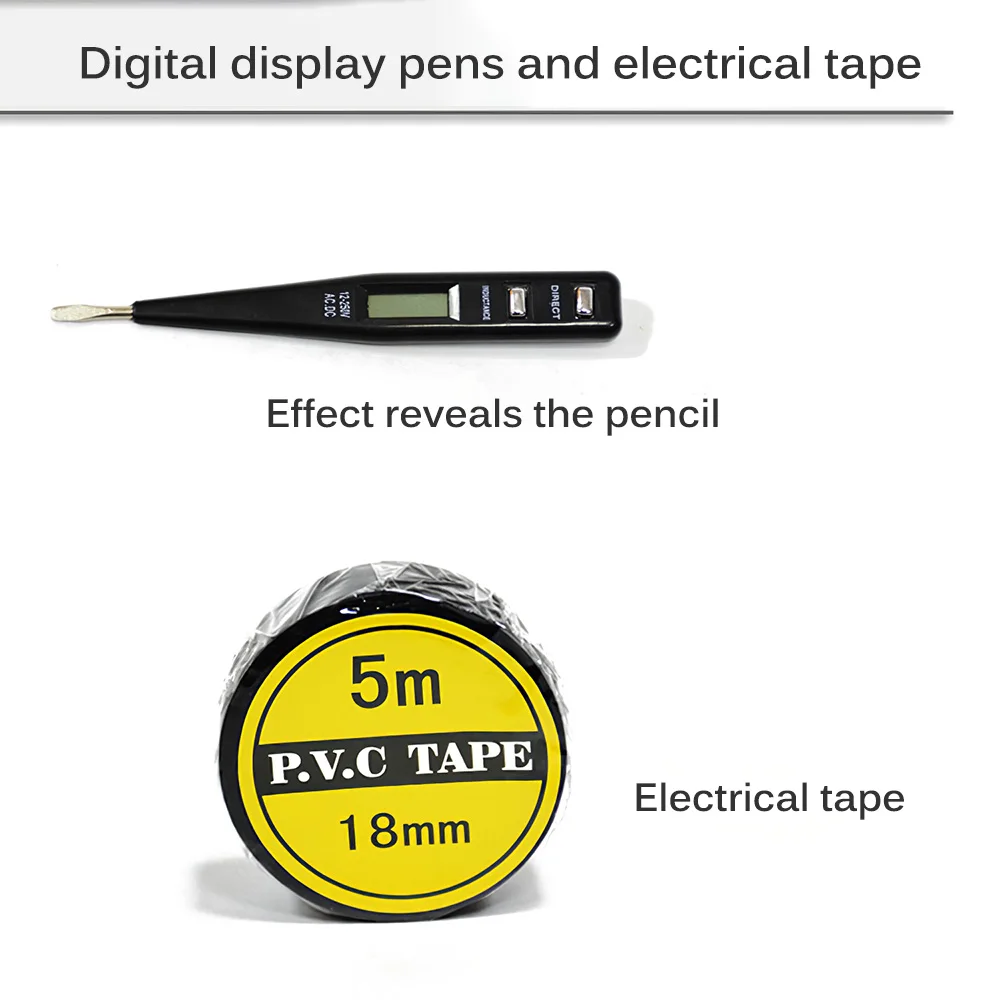 

New Car Insulation Tape 12 Pieces Multi-Purpose Household Tool Kit-Includes All Basic Tools For Home, Garage, Office