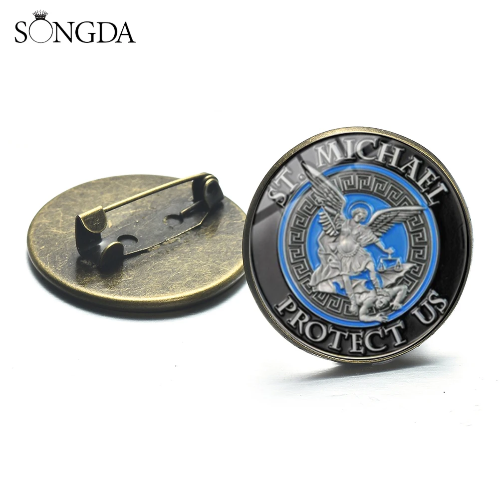 Христианская святая брошь Архангел Сейл Михаил защищает меня Святой щит Защита