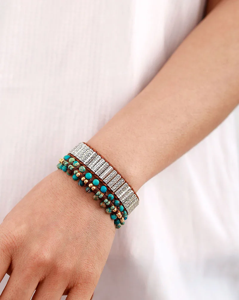 Уникальные мужские хип-хоп панк кожа браслет в винтажном стиле ткачество