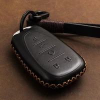 1 pcs genuine leather car key case cover for chevrolet chevy camaro cruze malibu sonic volt tracker 2017 2018 2019 remote keyfob