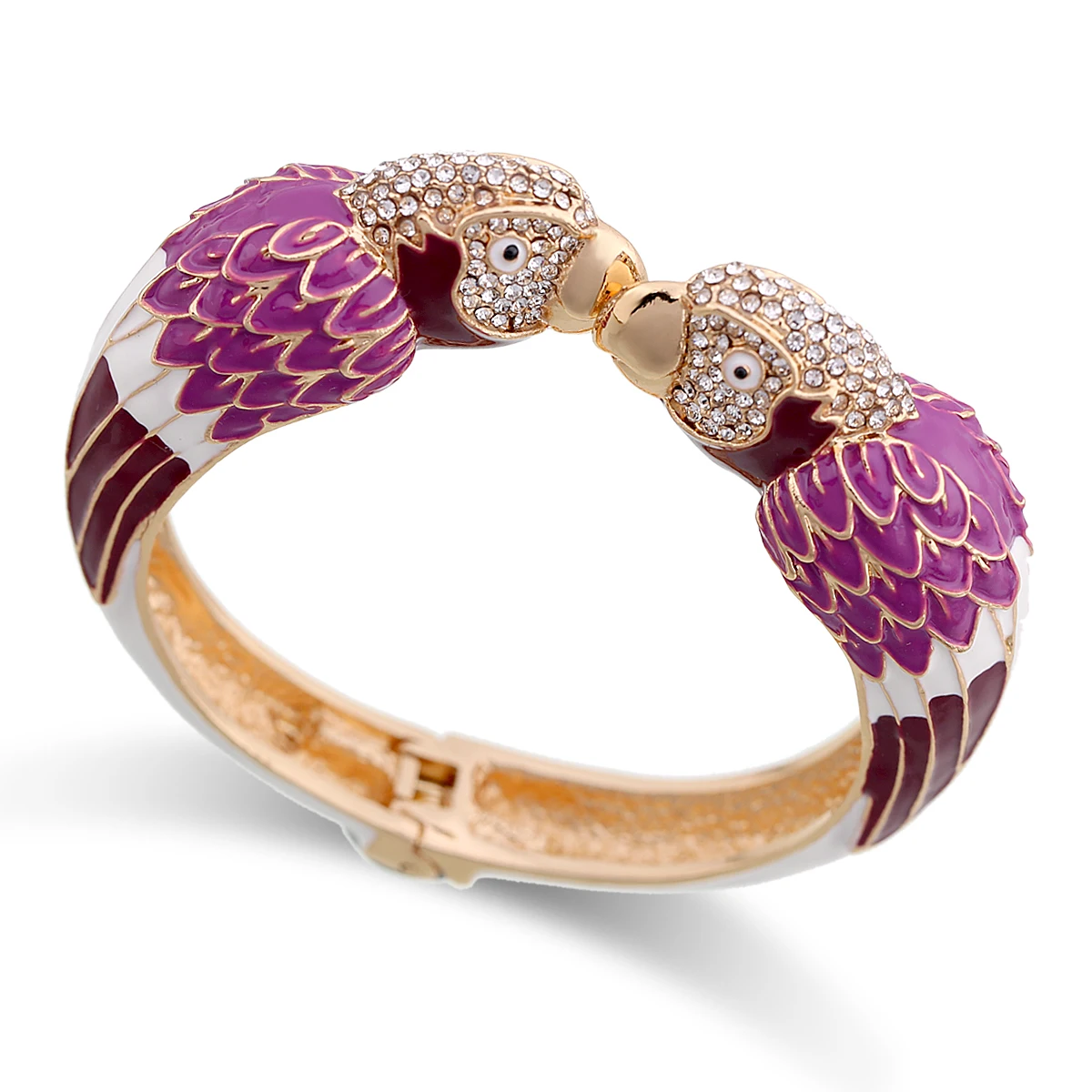 Женский позолоченный браслет с двумя головами ара | Украшения и аксессуары