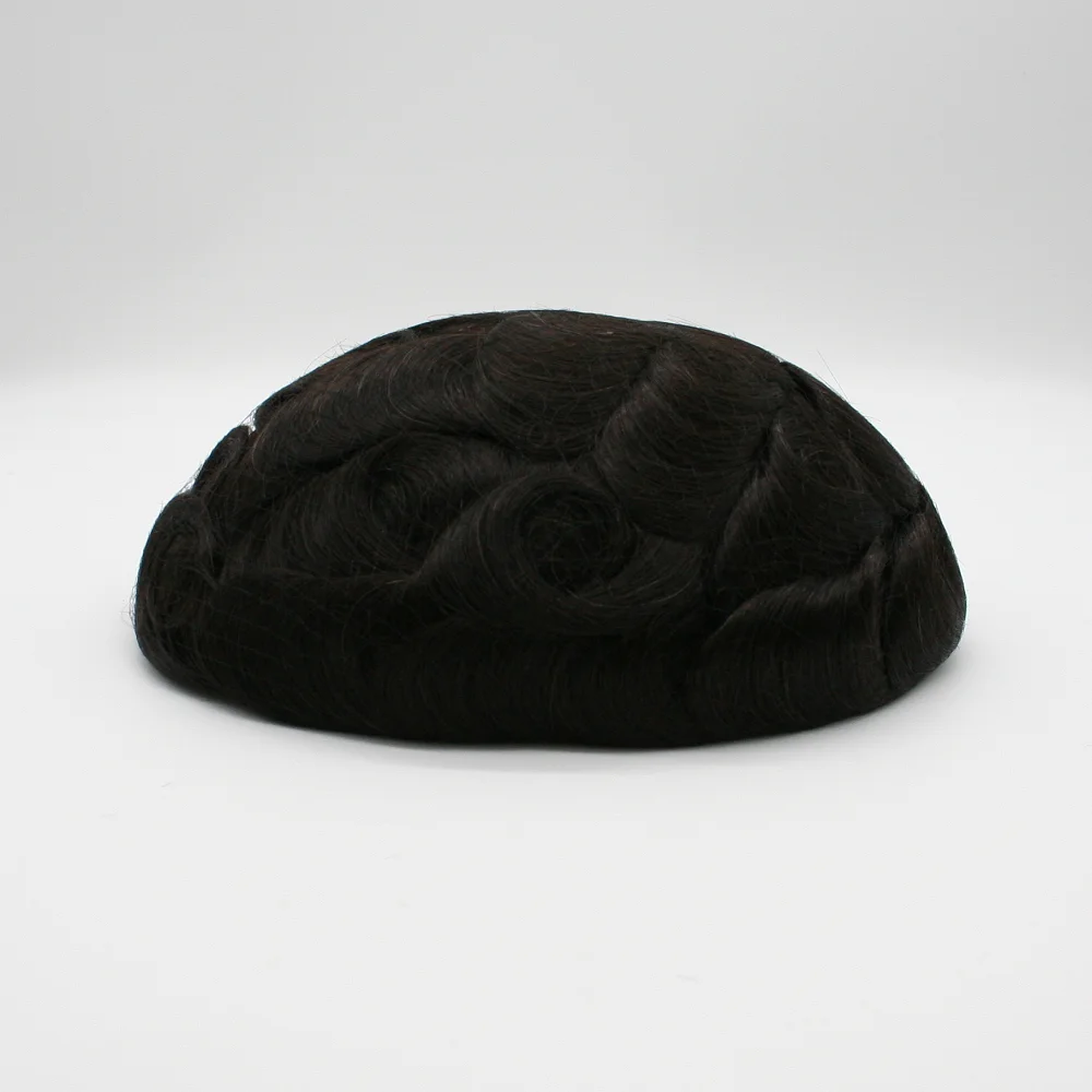 Мужские волосы со сварным кружевом спереди и сверху по бокам сзади парик