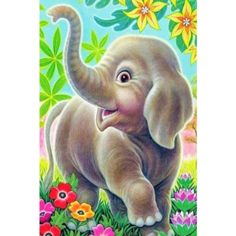 

5D DIY Full Square Round Resin Diamond Painting "Elephant" Cross Stitch Embroidery Mosaic New Arrival Fall Decor